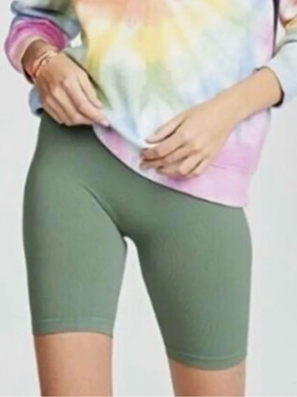 Intimately Free People Seamless Bike Shorts Olive Green M/L